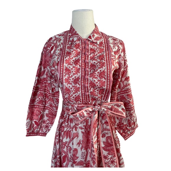 Block Print Belted Dress - Picture 4 of 8